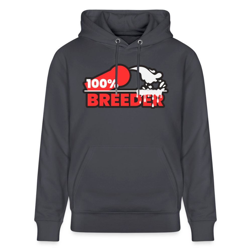 Indigoblaues Bio-Hoodie mit starkem dominantem Breeder Statement