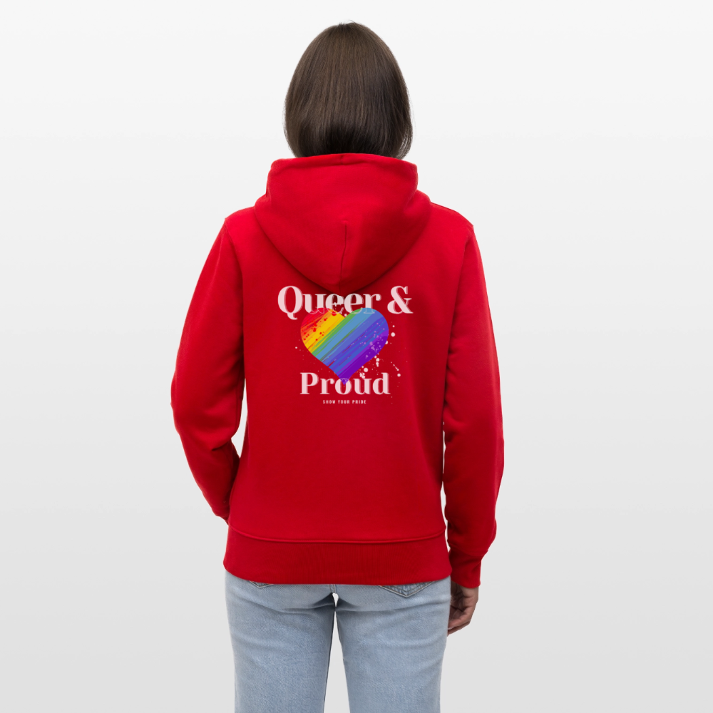 Queer & Proud | Pride Bio-Kapuzenjacke Unisex - Rot