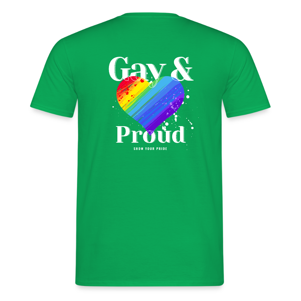 Gay & Proud | Regenbogenherz Pride T-Shirt - Kelly Green