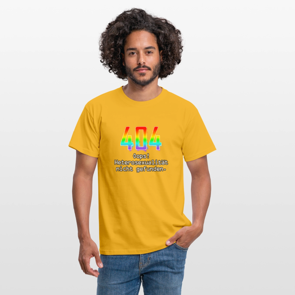 Error: 404 - Keine Heterosexualität Pride T-Shirt - Gelb