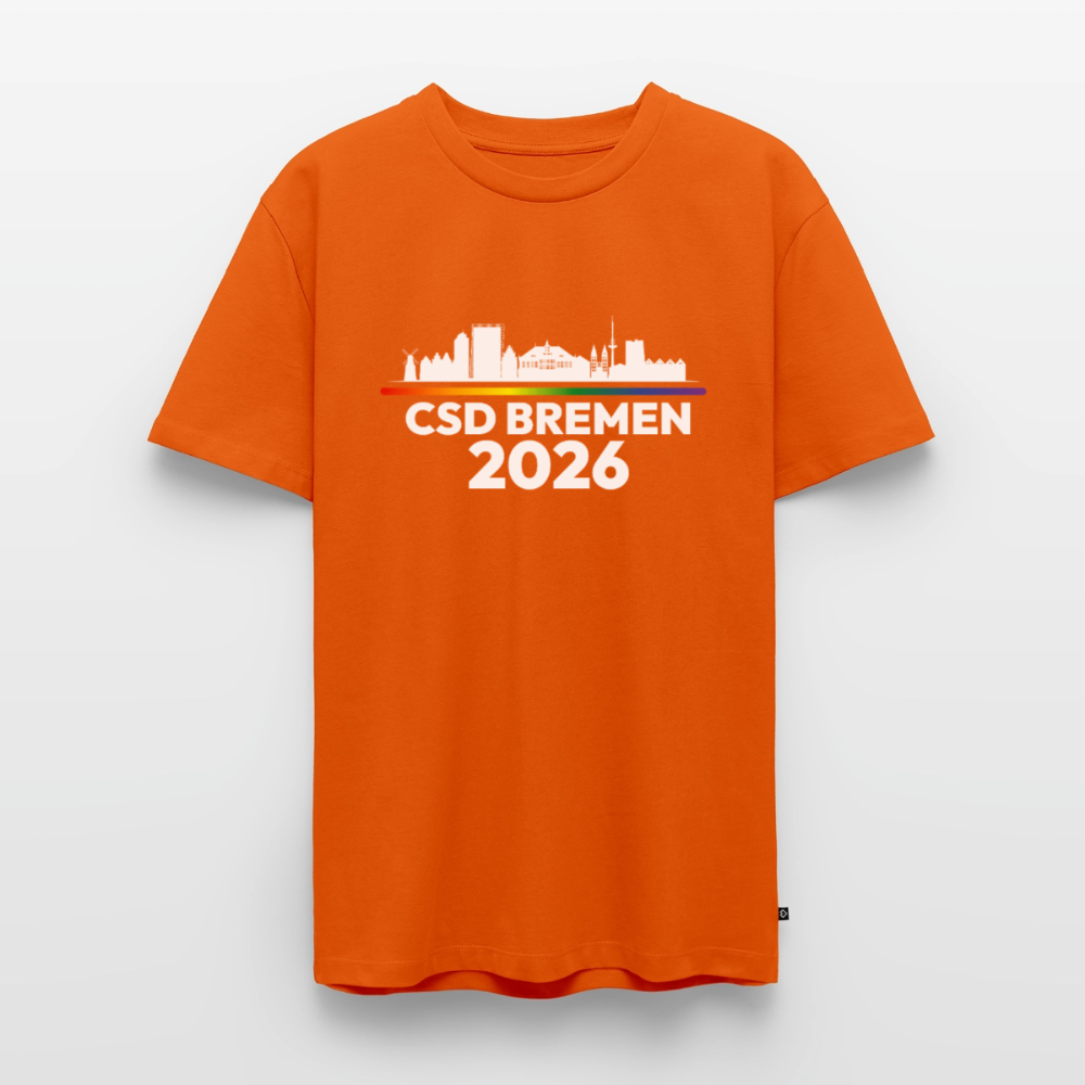 CSD Bremen 2026 Pride Premium T-Shirt (dunkel Farben helle Schrift) - Orange