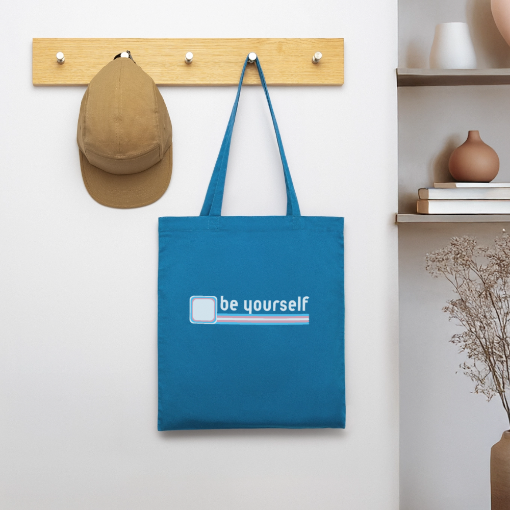 "be yourself" | Trans Pride Bio-Stoffbeutel - Königsblau