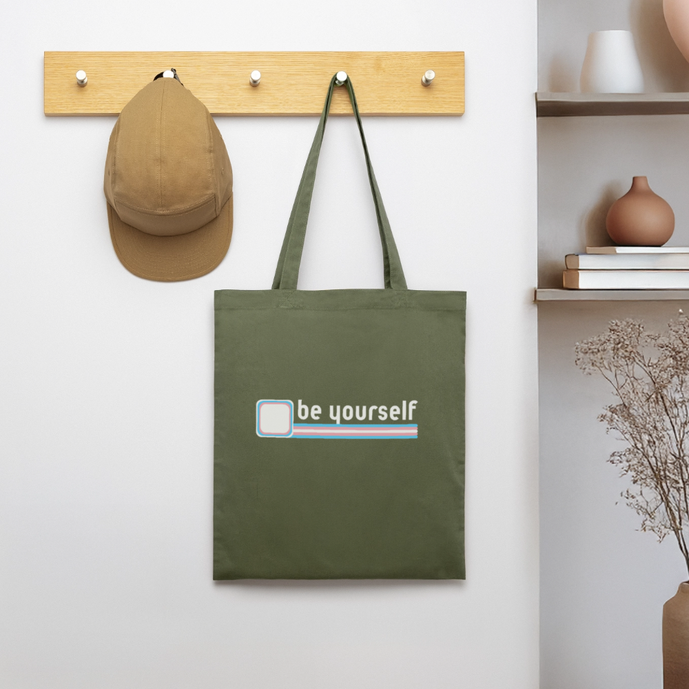 "be yourself" | Trans Pride Bio-Stoffbeutel - Khaki