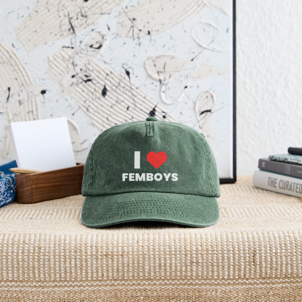 I LOVE FEMBOYS | Kink Fetish Pride Vintage Cap - Vintage Flaschengrün