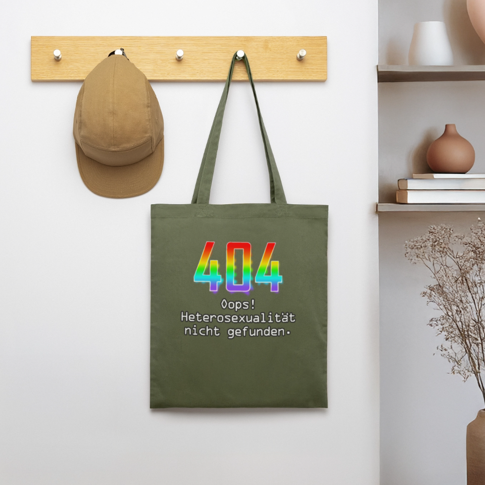 404 ERROR: Heterosexualität nicht gefunden. Pride Bio-Stoffbeutel - Khaki