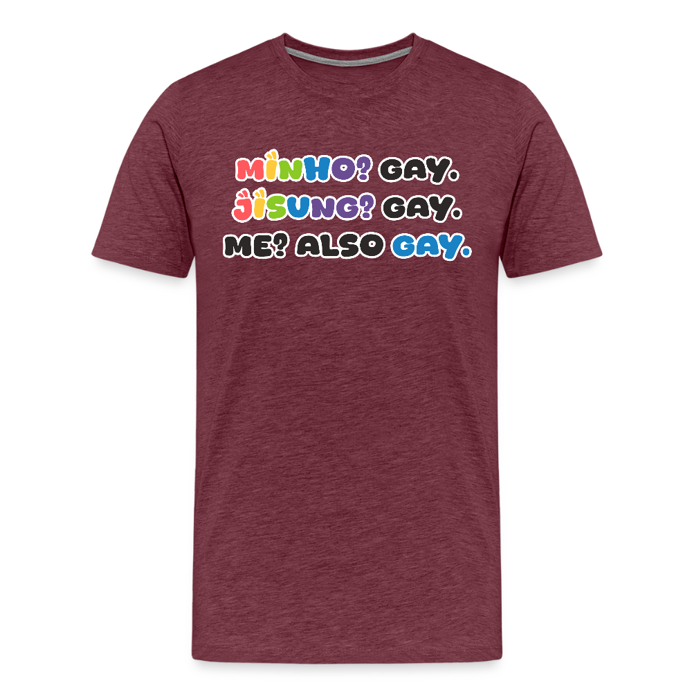 Minsung - Minho & Jisung - Pride T-Shirt - Bordeauxrot meliert