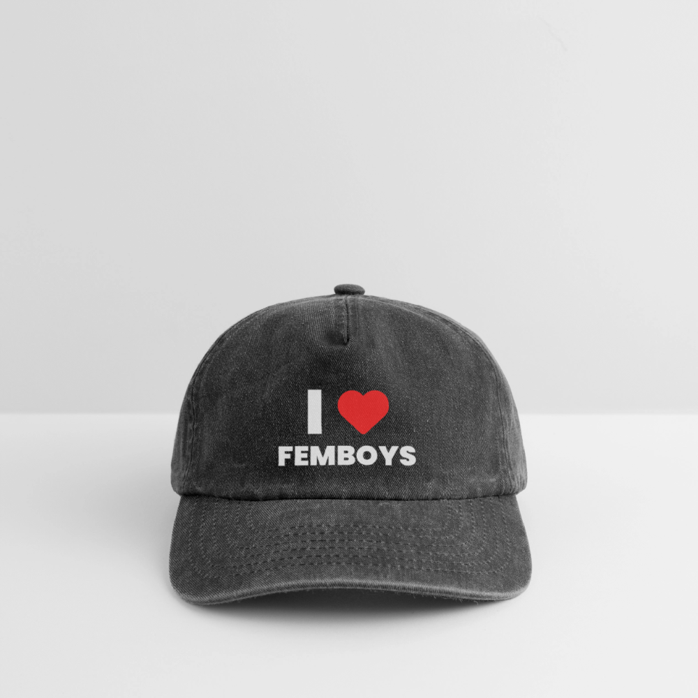 I LOVE FEMBOYS | Kink Fetish Pride Vintage Cap - Vintage Schwarz