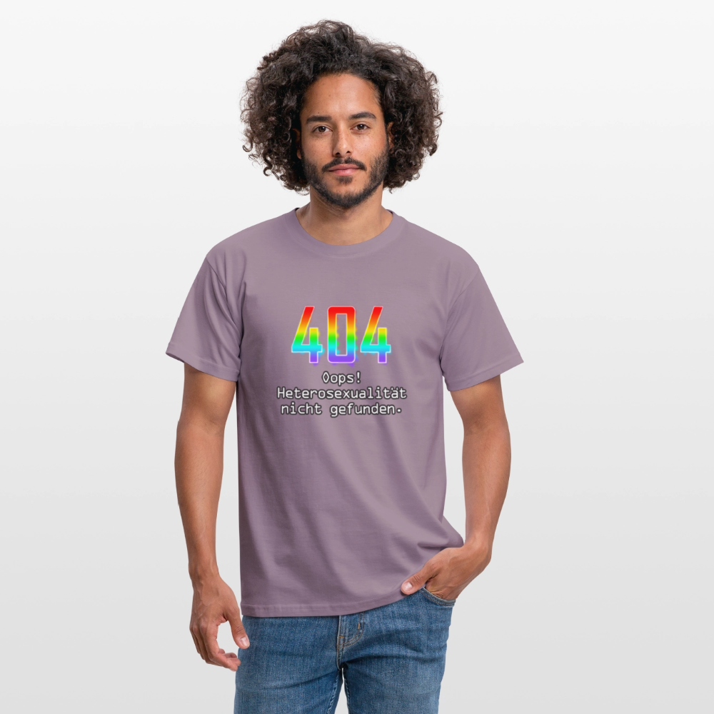 Error: 404 - Keine Heterosexualität Pride T-Shirt - Lilagrau 