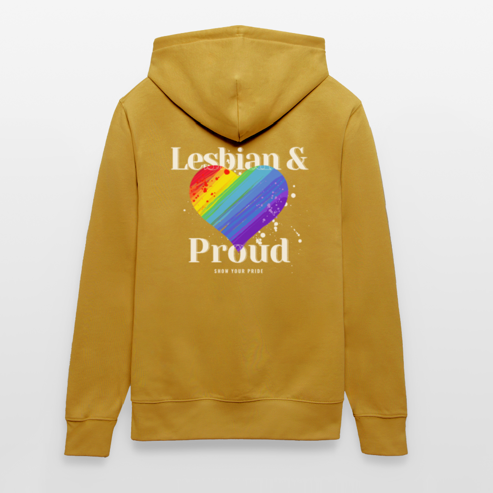 Lesbian & Proud | Pride Bio-Hoodie Unisex - Ocker