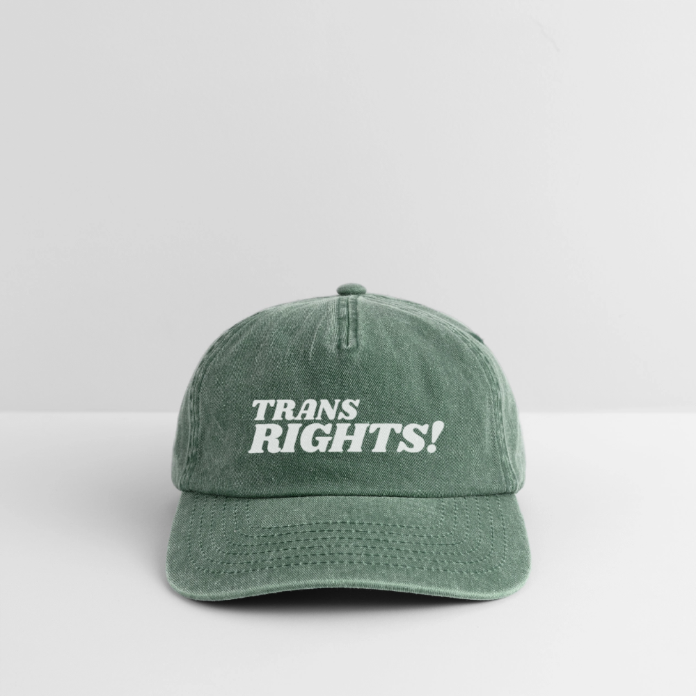 Trans Rights! | Pride Vintage Cap - Vintage Flaschengrün 