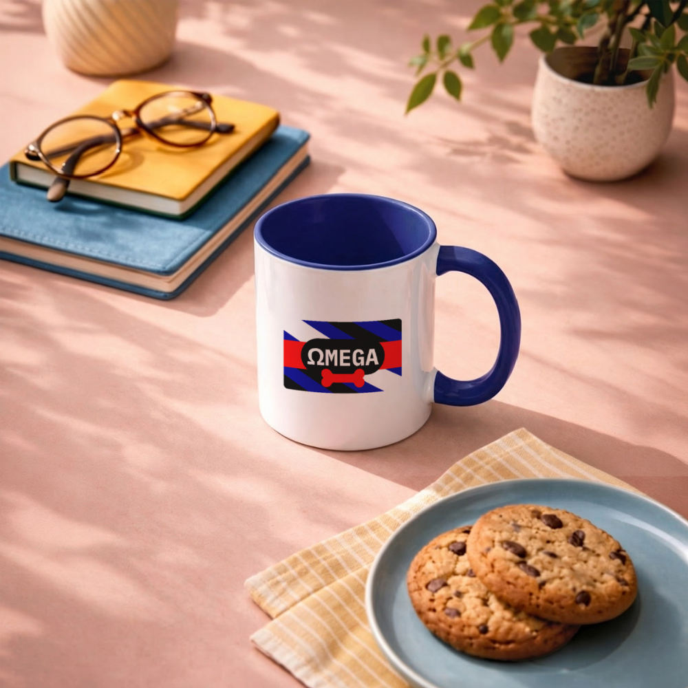 OMEGA Puppy Flag Cup | Puppy Kink Pride |Tasse zweifarbig - Weiß/Kobaltblau