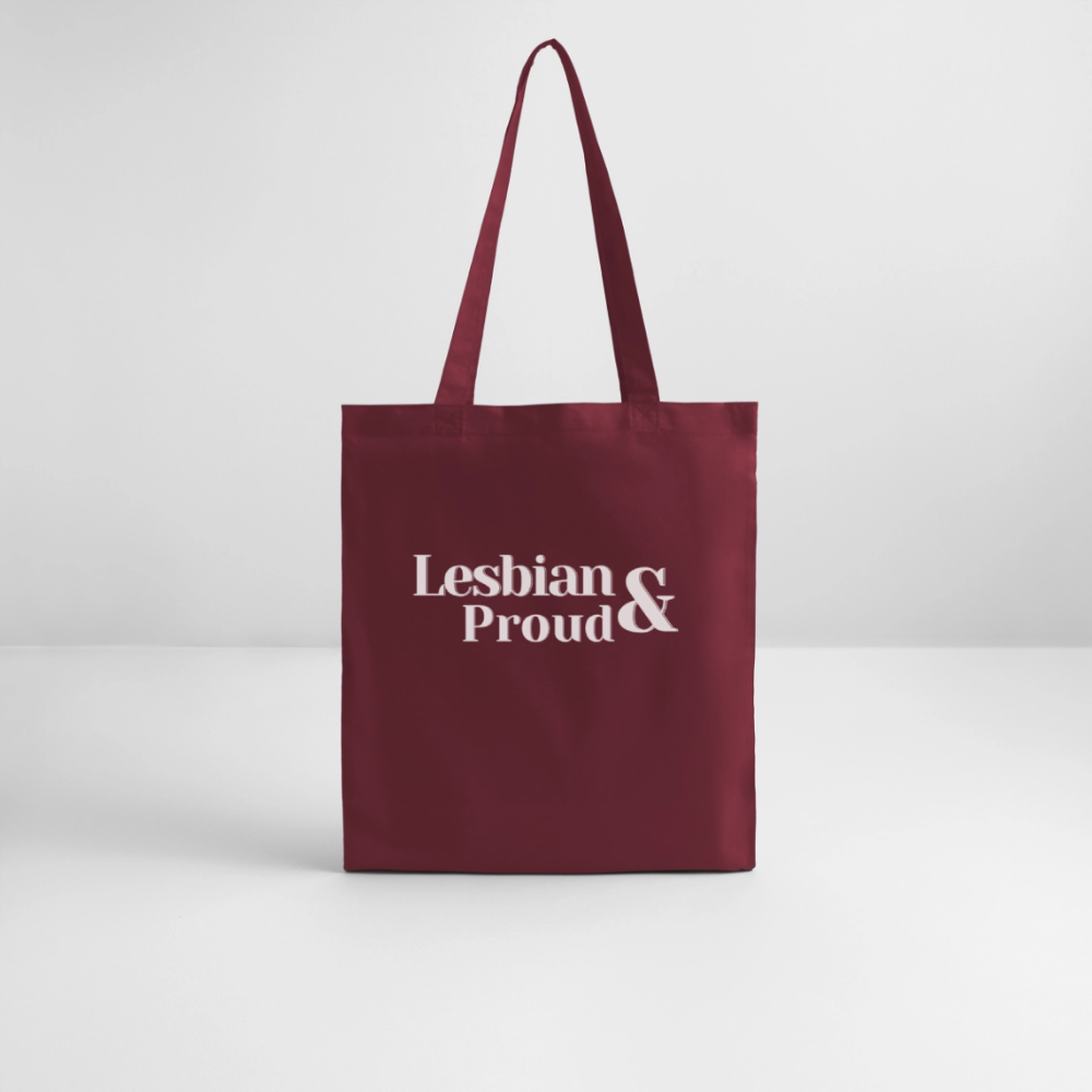 Lesbian & Proud | Pride Bio-Stoffbeutel [SIMPLE] - Burgunderrot