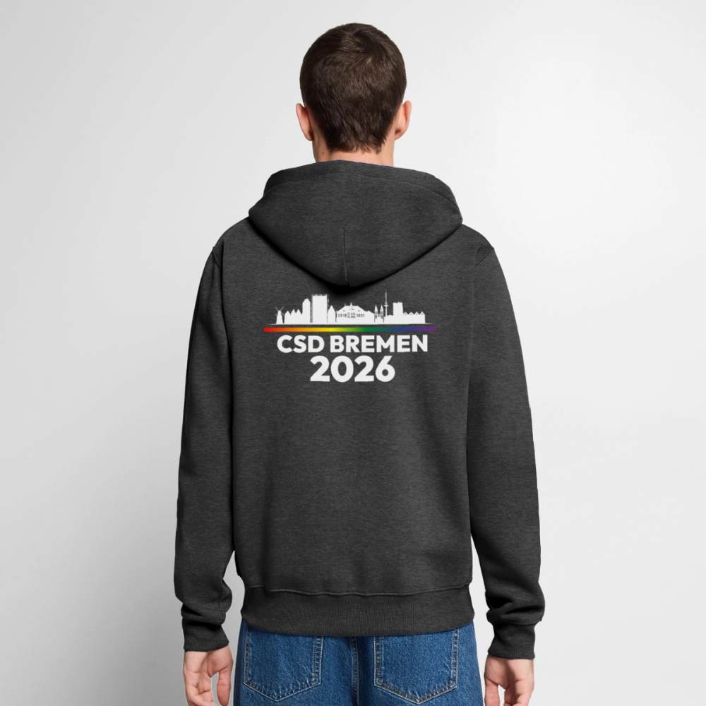 CSD BREMEN 2026 PRIDE | Premium Kapuzenjacke - Anthrazit meliert