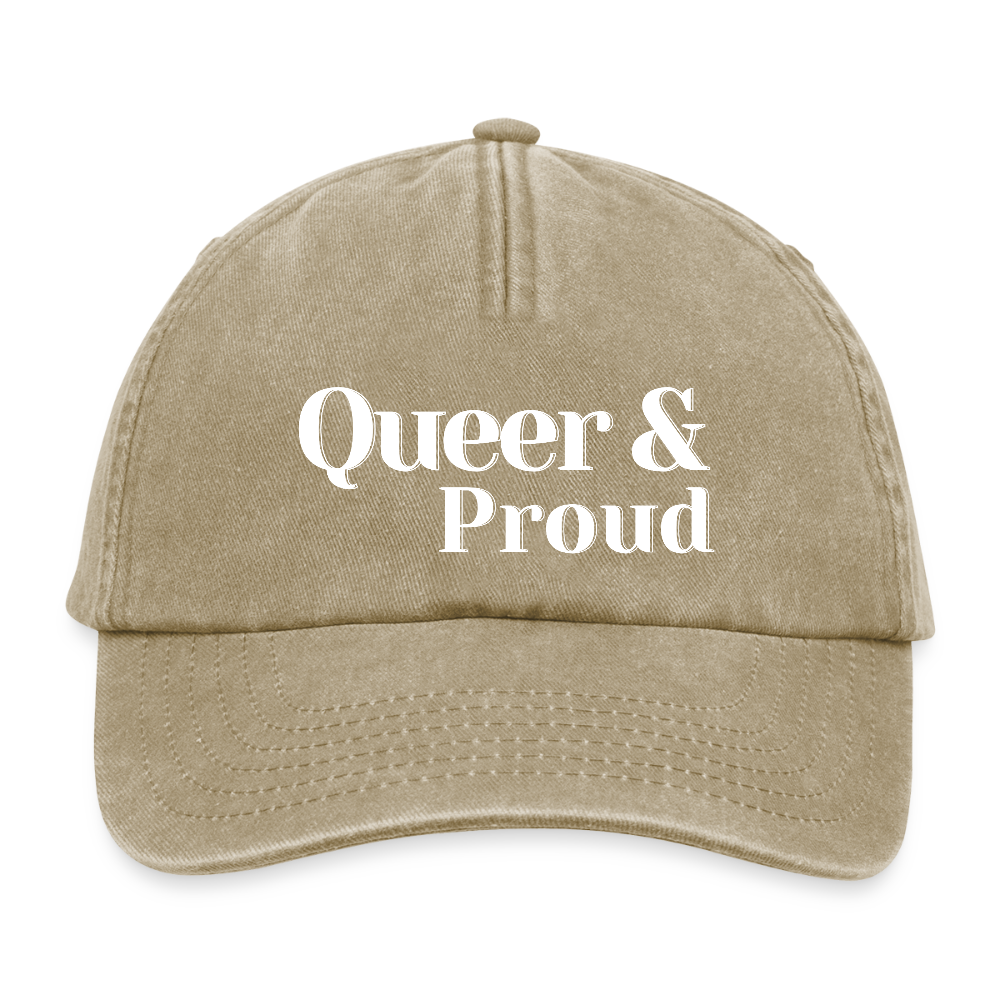 Queer & Proud | Pride Vintage Cap [SIMPLE] - Vintage Beige