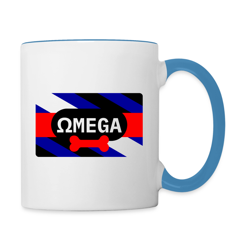 OMEGA Puppy Flag Cup | Puppy Kink Pride |Tasse zweifarbig - Weiß/Hellblau
