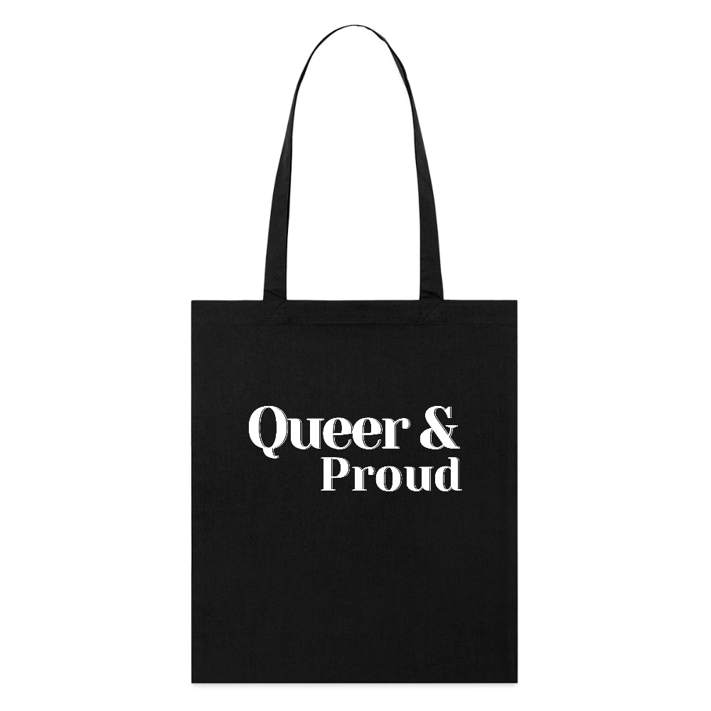 Queer & Proud | Pride Bio-Stoffbeutel [SIMPLE] - Schwarz