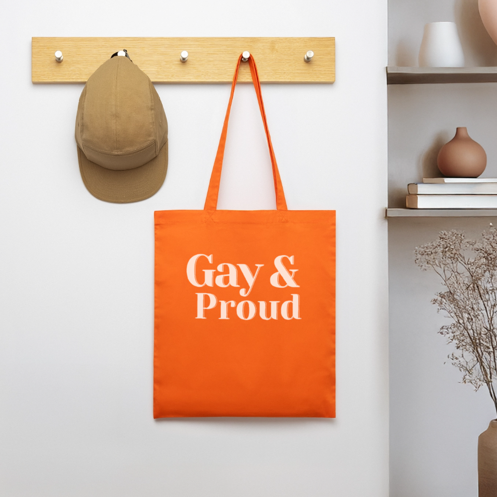 Gay & Proud | Pride Bio-Stoffbeutel [SIMPLE] - Tieforange