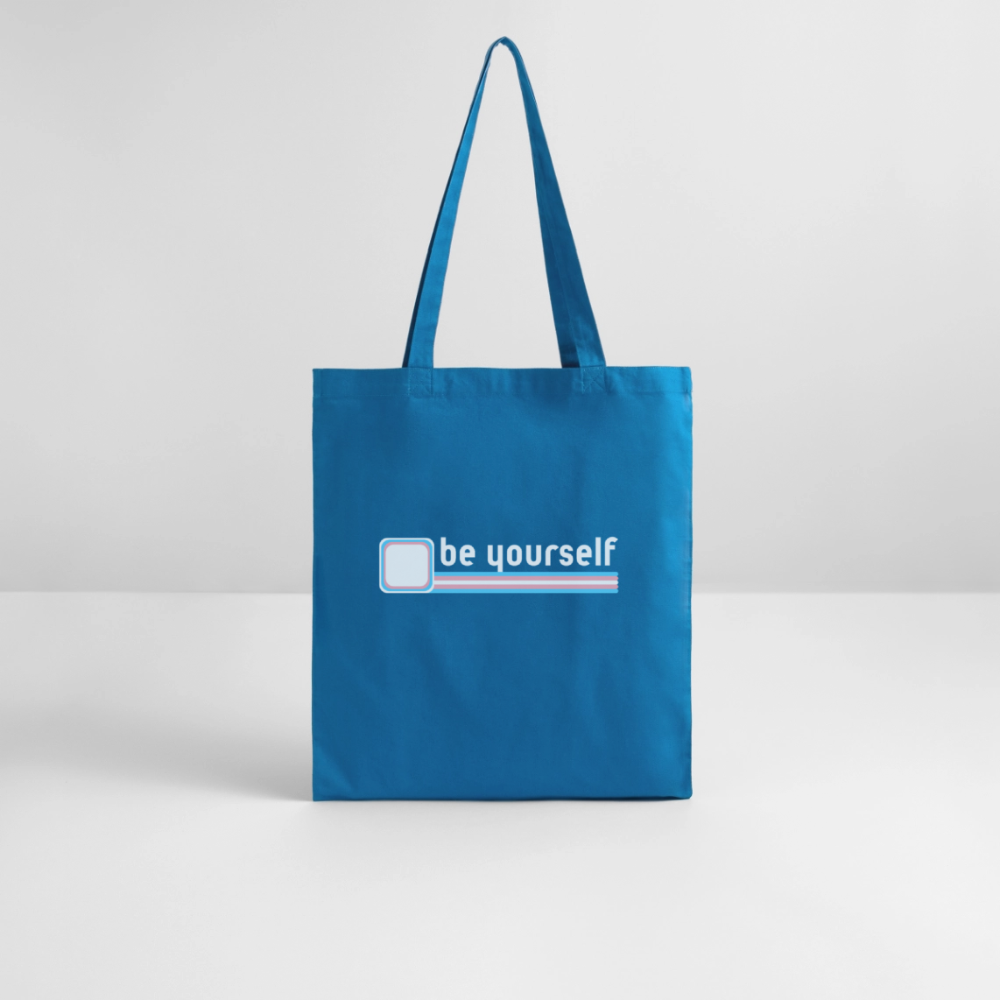 "be yourself" | Trans Pride Bio-Stoffbeutel - Königsblau