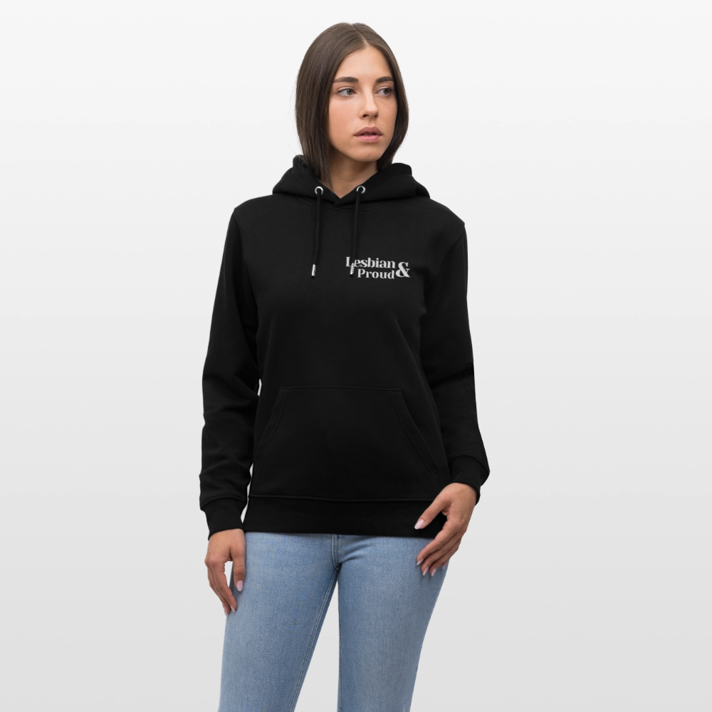 Lesbian & Proud | Pride Bio-Hoodie Unisex - Schwarz