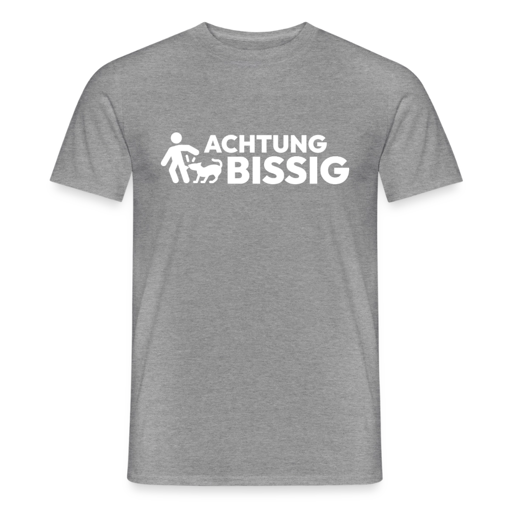 Achtung Bissig T-Shirt | Puppy Play Statement - Graphit meliert