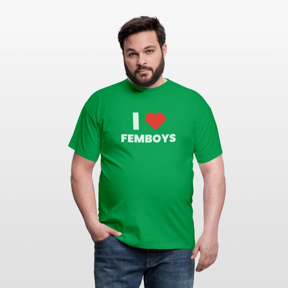 I LOVE FEMBOYS | Kink Fetish Pride T-Shirt - Kelly Green