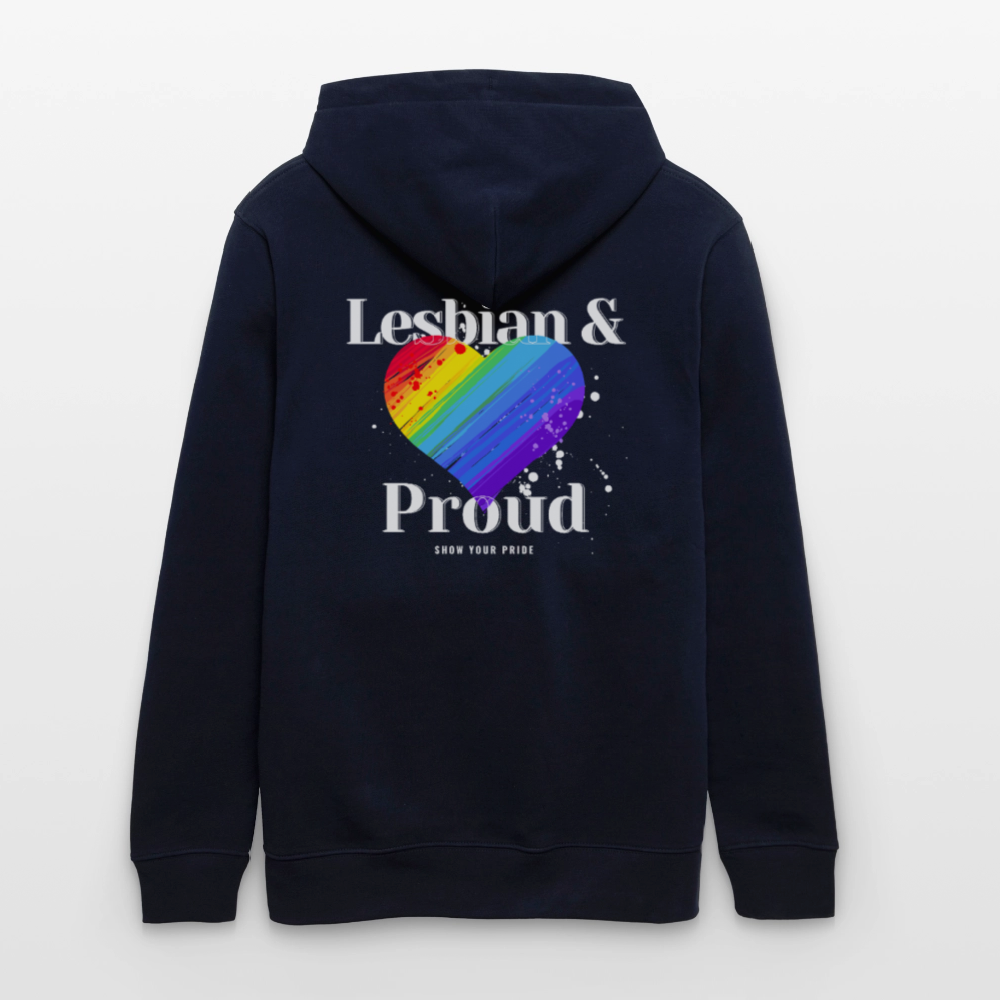 Lesbian & Proud | Pride Bio-Hoodie Unisex - Navy