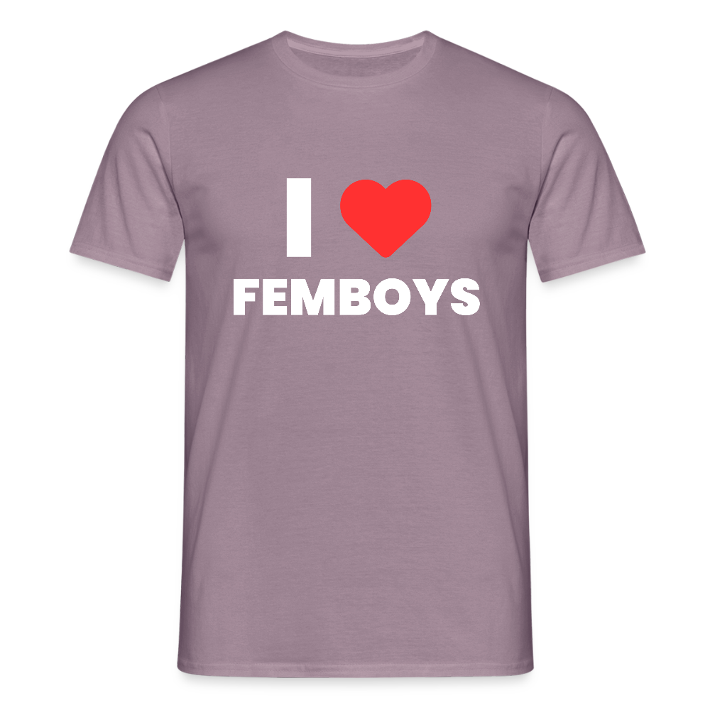 I LOVE FEMBOYS | Kink Fetish Pride T-Shirt - Lilagrau 