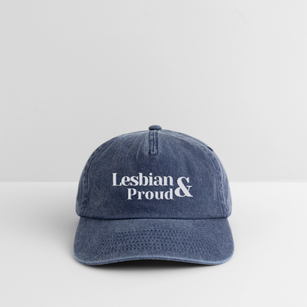 Lesbian & Proud | Pride Vintage Cap [SIMPLE] - Vintage Denim