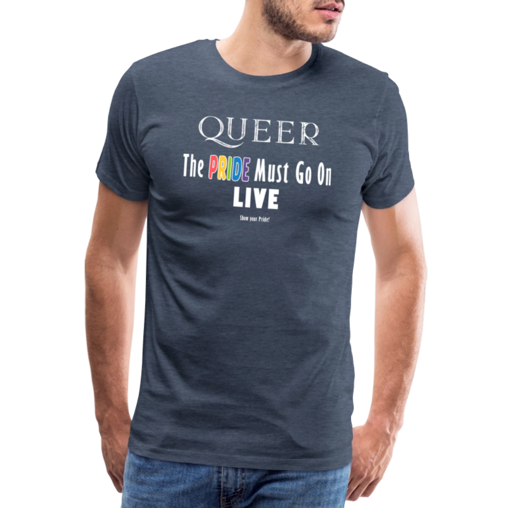 PRIDE Must Go On T-Shirt Germany Tour 2025 (weiße Schrift) - Blau meliert
