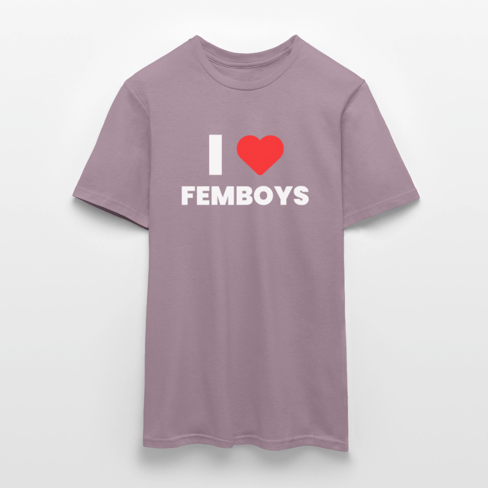I LOVE FEMBOYS | Kink Fetish Pride T-Shirt - Lilagrau 