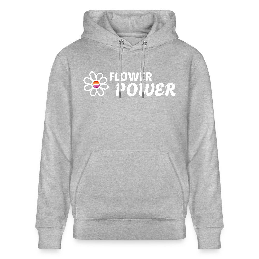 Flower Power | Lesbian Pride Bio-Hoodie Unisex - Grau meliert