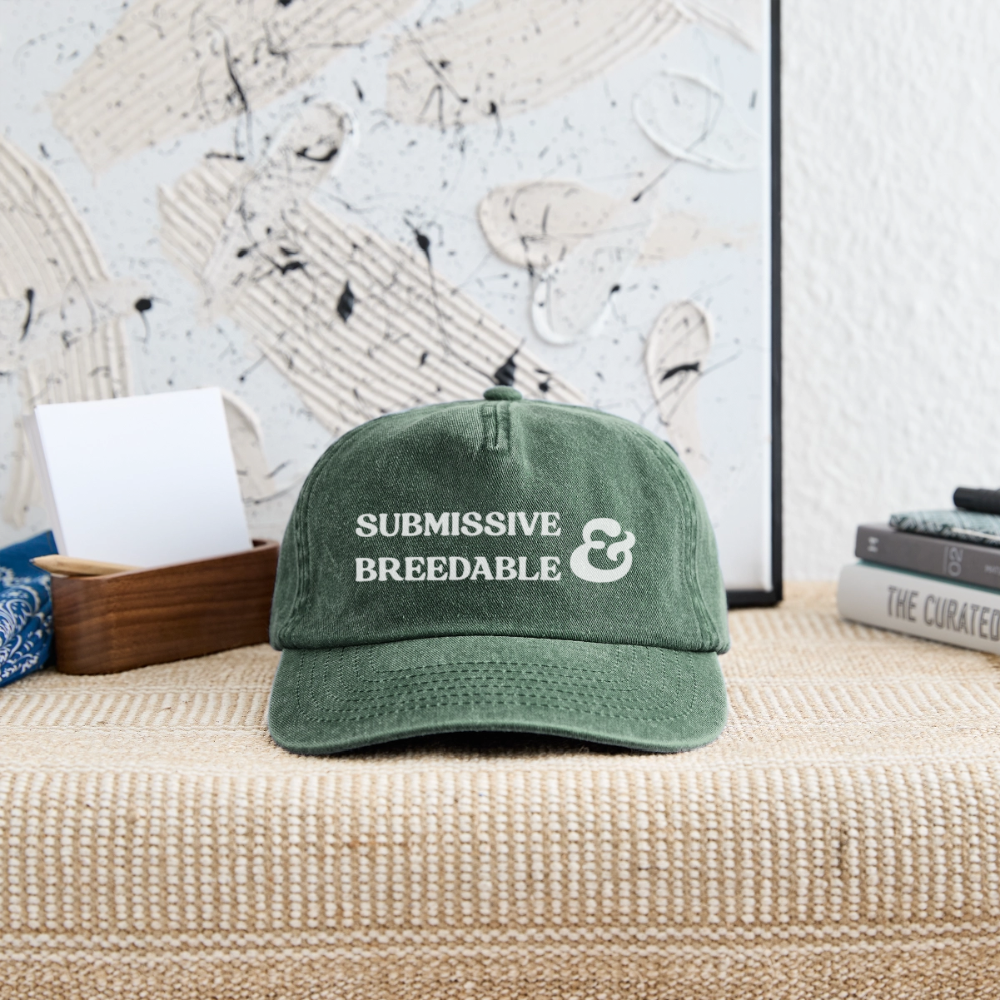 Submissive & Breedable | Kink Fetish Pride Vintage Cap - Vintage Flaschengrün 