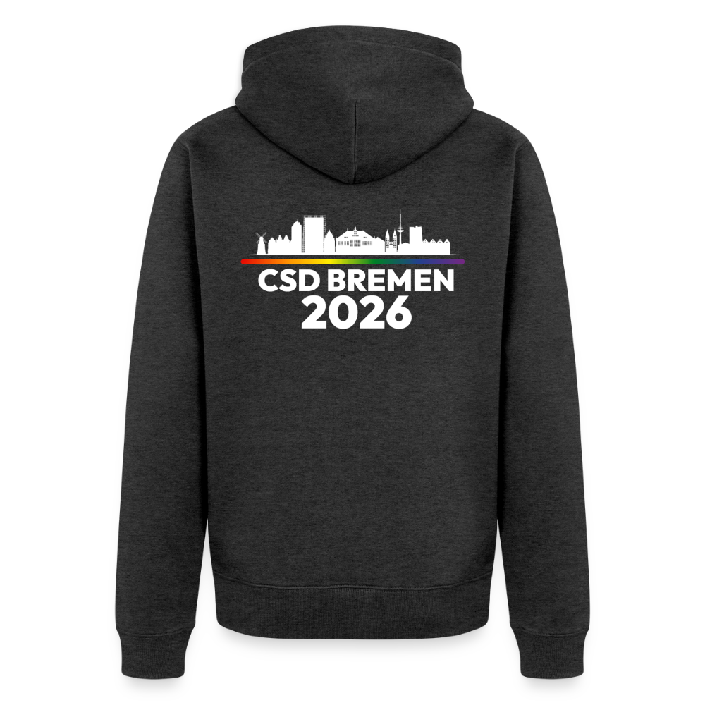 CSD BREMEN 2026 PRIDE | Premium Kapuzenjacke - Anthrazit meliert