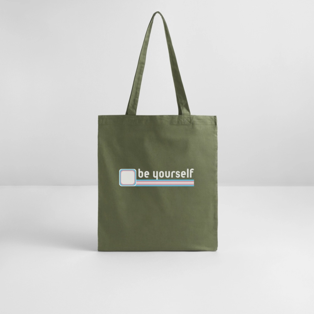 "be yourself" | Trans Pride Bio-Stoffbeutel - Khaki