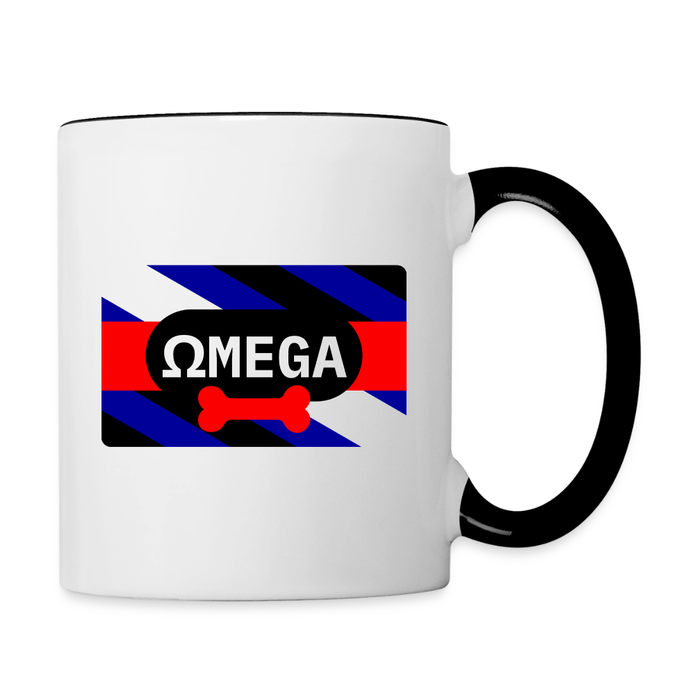OMEGA Puppy Flag Cup | Puppy Kink Pride |Tasse zweifarbig - Weiß/Schwarz