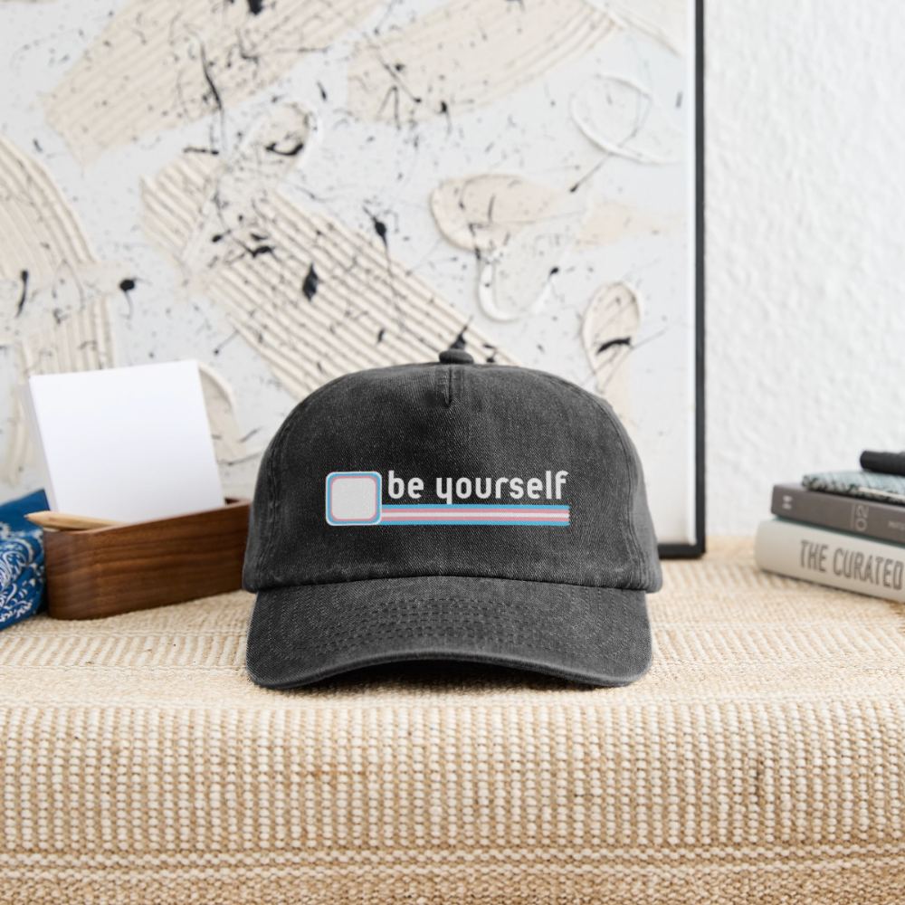 "be yourself" | Trans Pride Vintage Cap - Vintage Schwarz