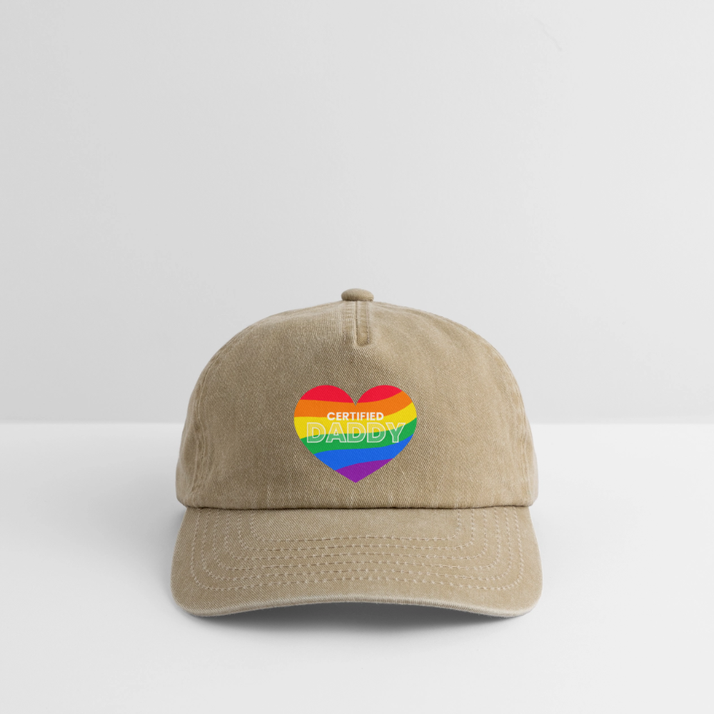 CERTIFIED DADDY | Kink Fetish Pride Vintage Cap - Vintage Beige
