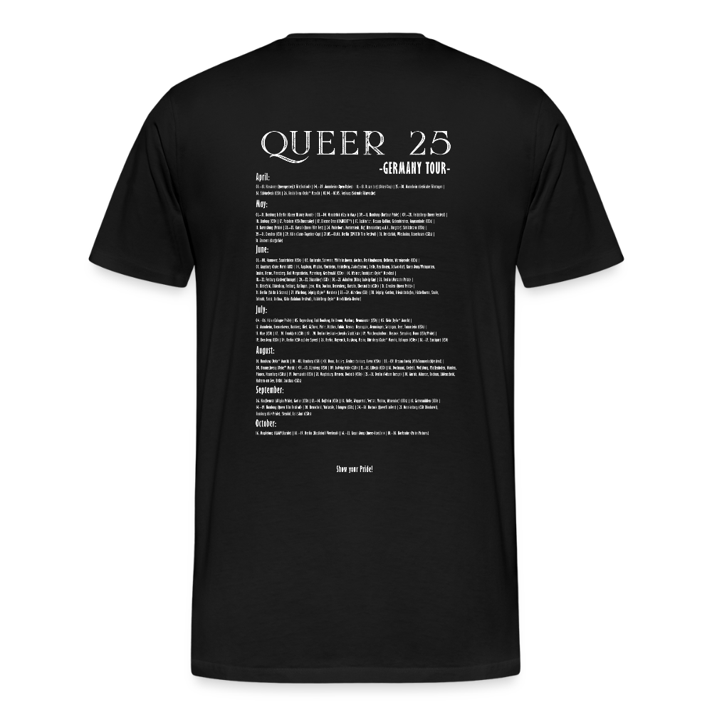 PRIDE Must Go On T-Shirt Germany Tour 2025 (weiße Schrift) - Schwarz