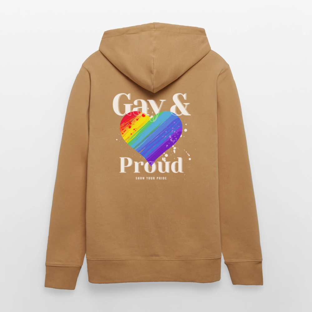 Gay & Proud | Pride Bio-Hoodie Unisex - Karamell 