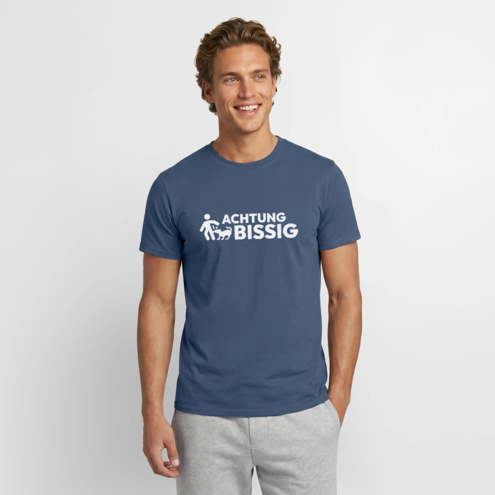 Achtung Bissig T-Shirt | Puppy Play Statement - Dunkles Denimblau
