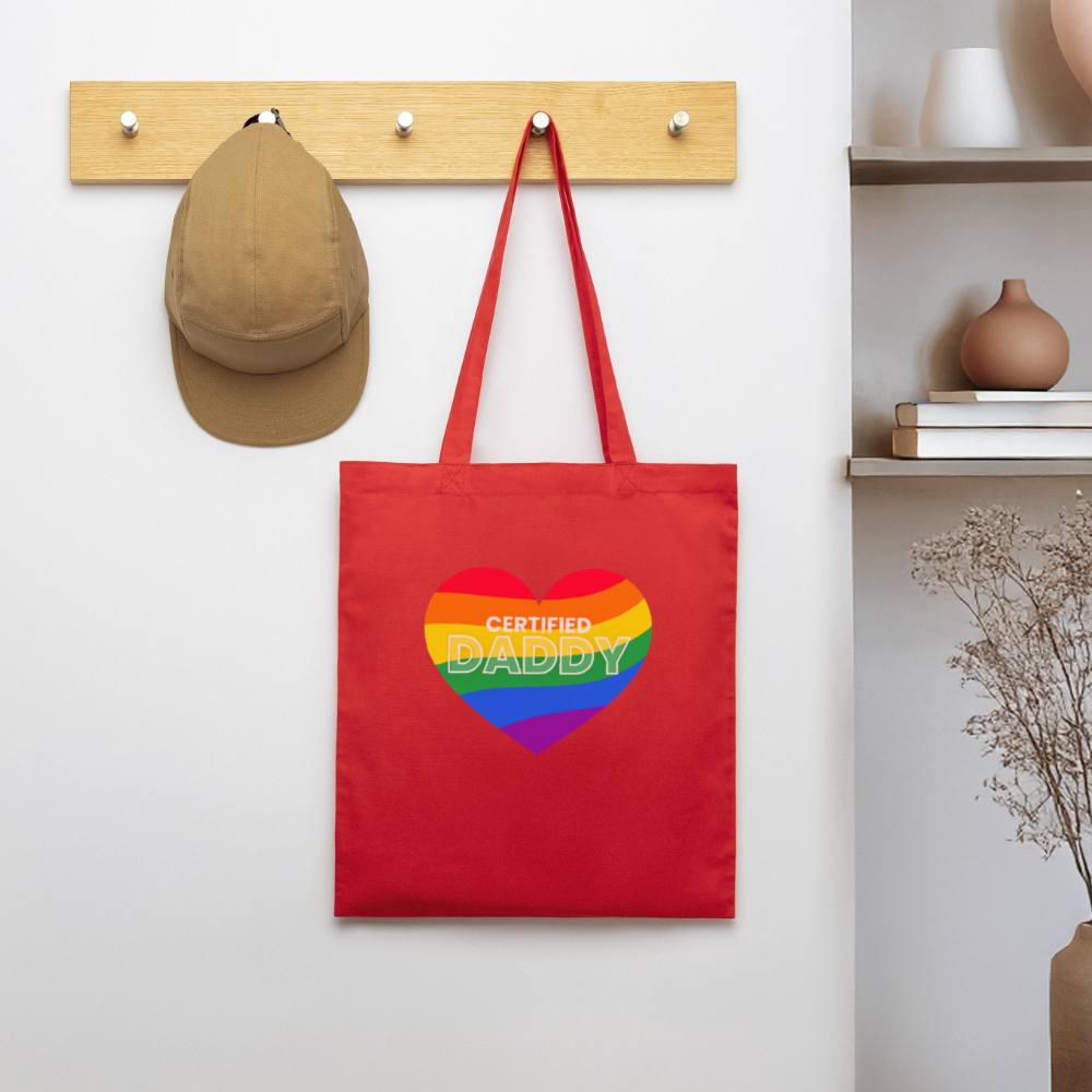 CERTIFIED DADDY | Kink Fetish Pride Bio-Stoffbeutel - Rot