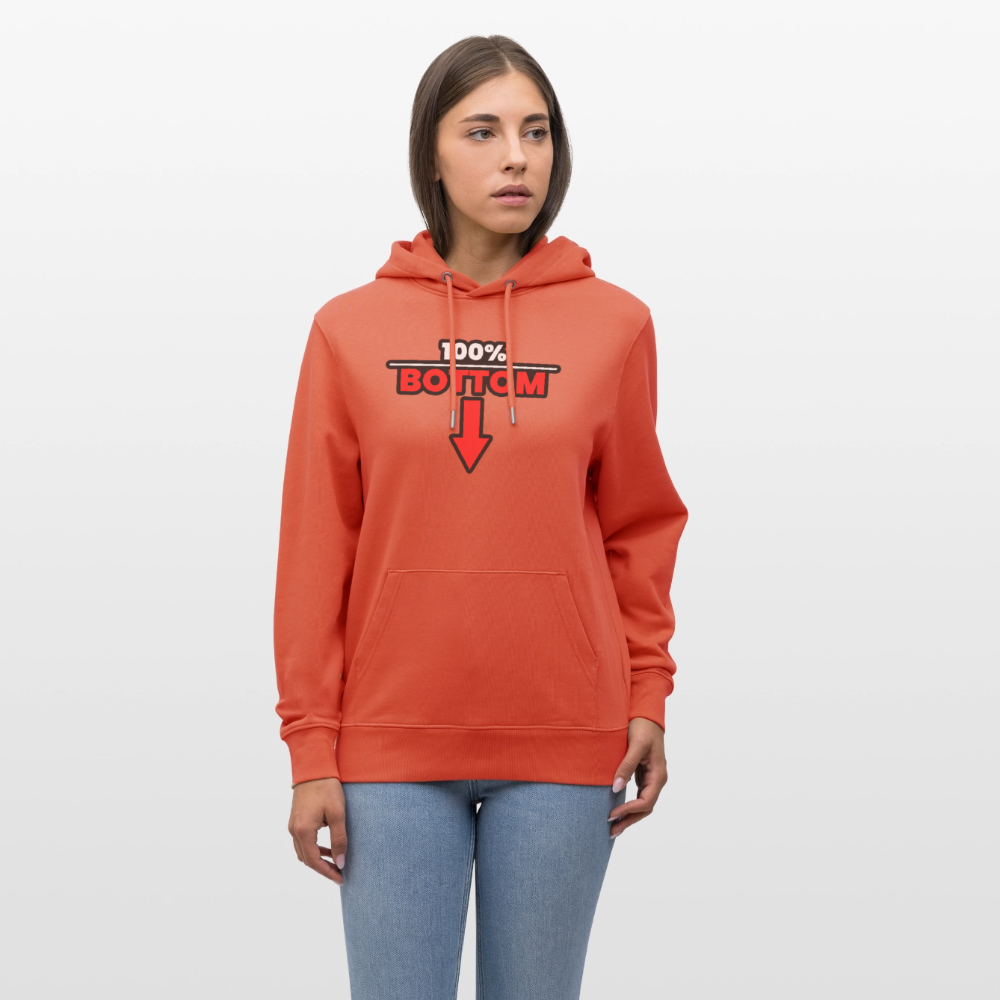 100% BOTTOM [PFEIL] | Kink Fetish Pride Bio-Hoodie Unisex - Hellrot