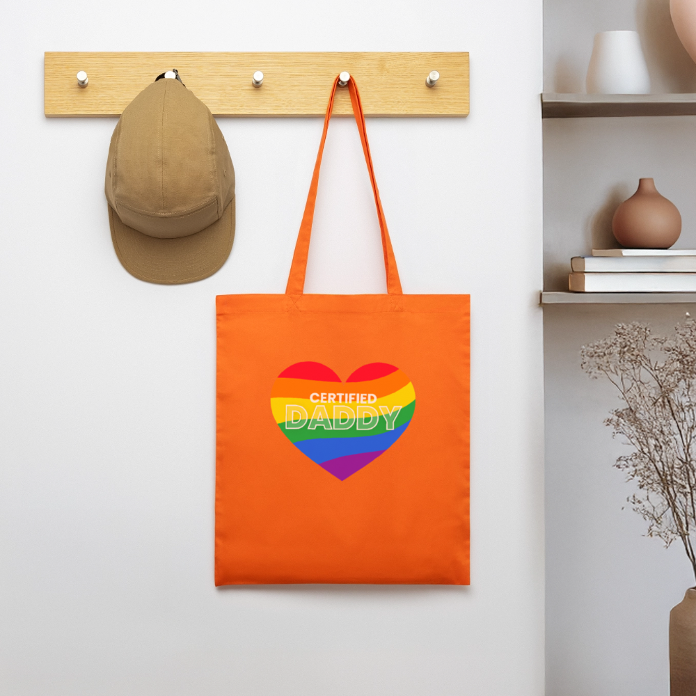 CERTIFIED DADDY | Kink Fetish Pride Bio-Stoffbeutel - Tieforange