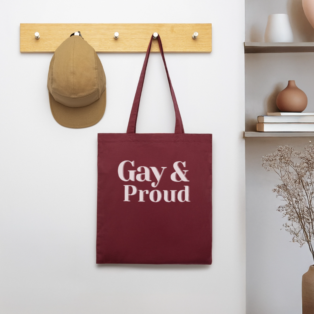 Gay & Proud | Pride Bio-Stoffbeutel [SIMPLE] - Burgunderrot