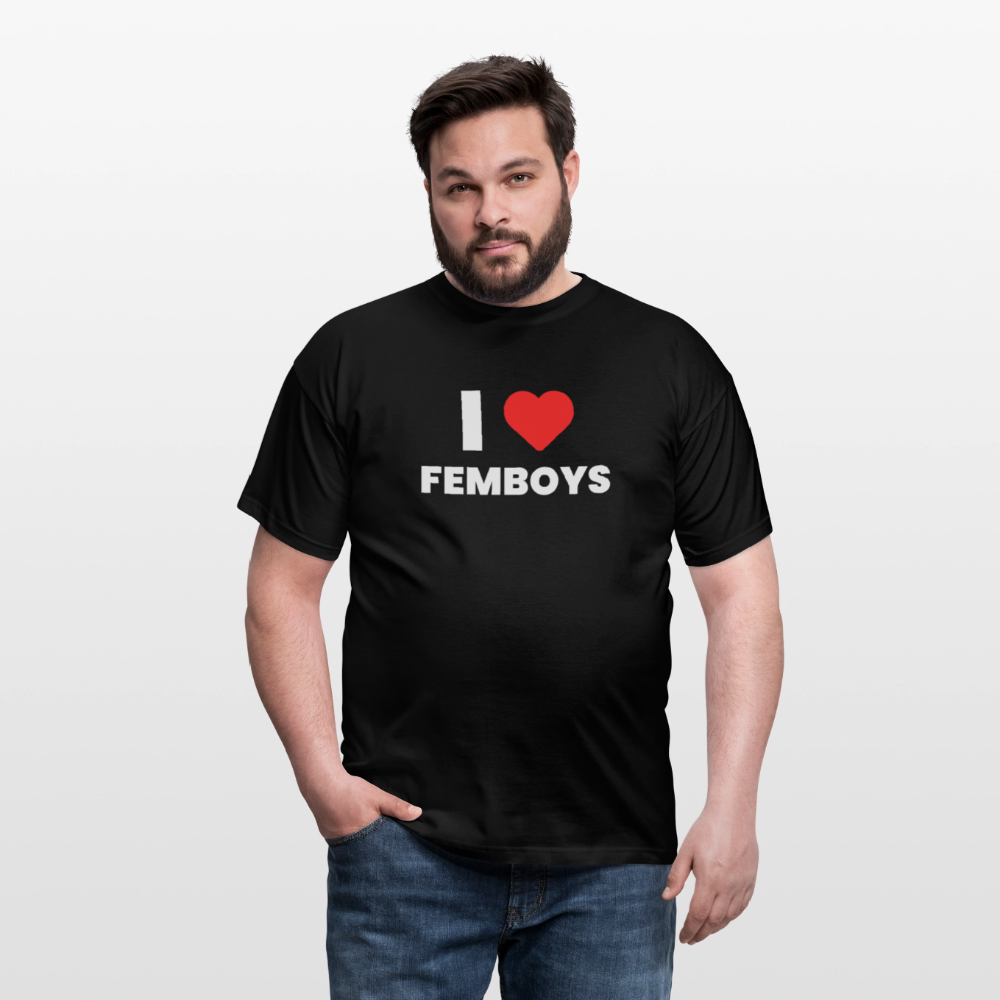 I LOVE FEMBOYS | Kink Fetish Pride T-Shirt - Schwarz