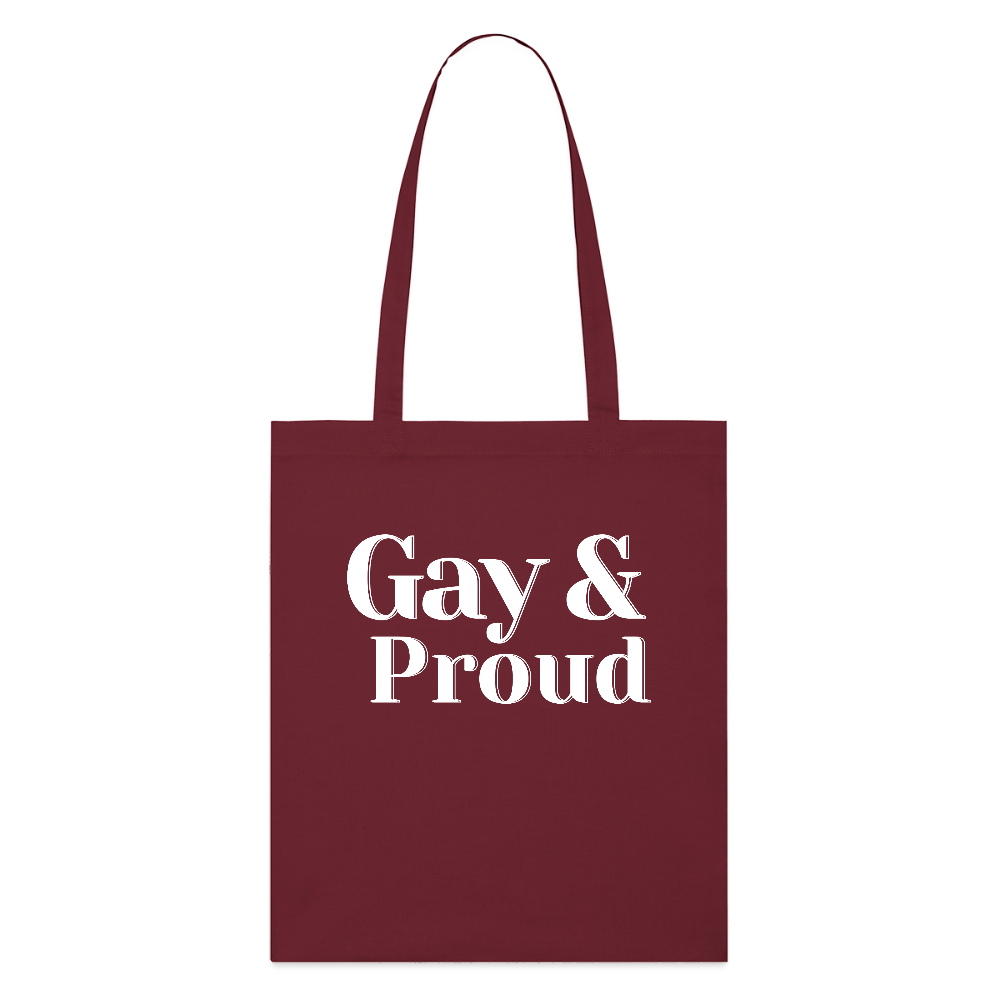 Gay & Proud | Pride Bio-Stoffbeutel [SIMPLE] - Burgunderrot