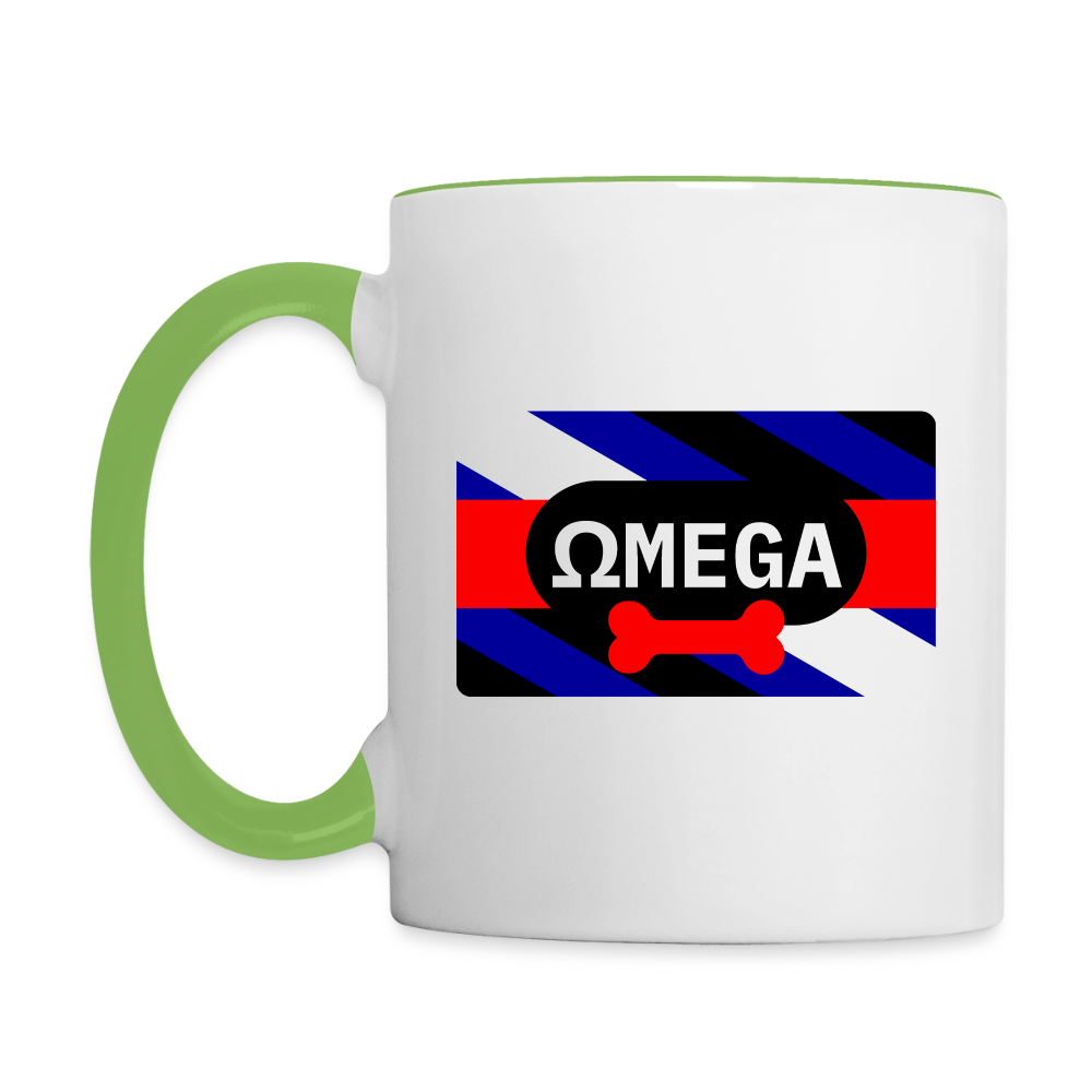 OMEGA Puppy Flag Cup | Puppy Kink Pride |Tasse zweifarbig - Weiß/Geckogrün