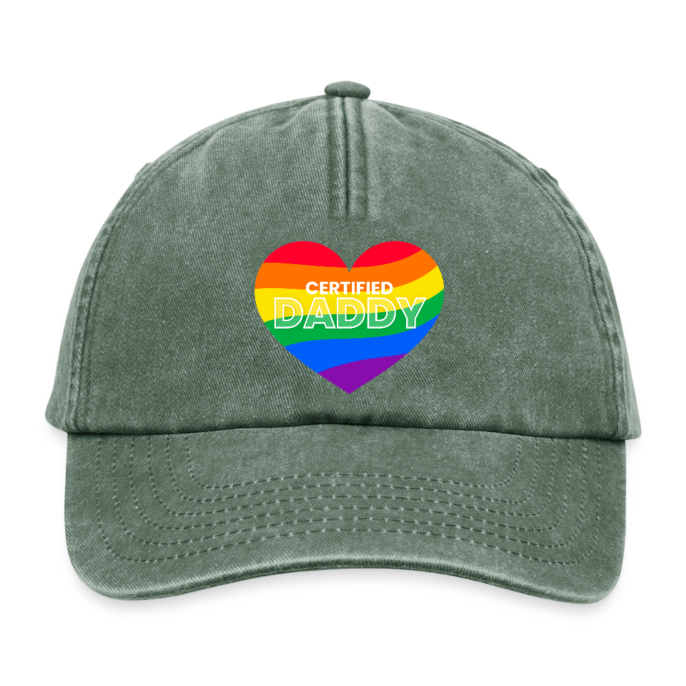 CERTIFIED DADDY | Kink Fetish Pride Vintage Cap - Vintage Flaschengrün 