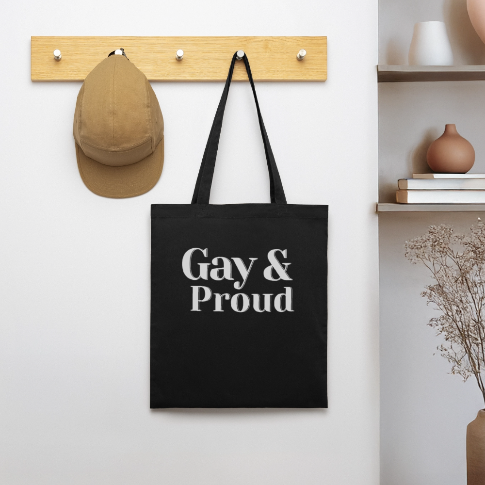 Gay & Proud | Pride Bio-Stoffbeutel [SIMPLE] - Schwarz