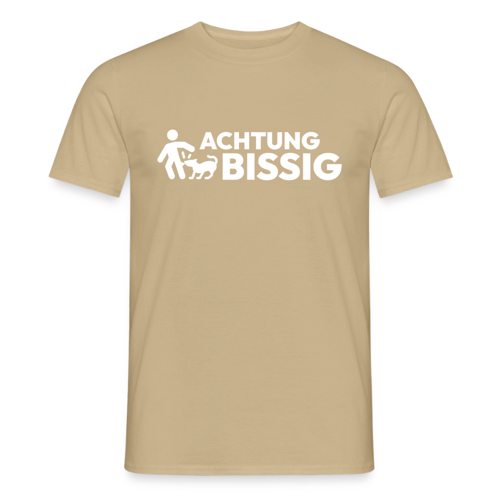 Achtung Bissig T-Shirt | Puppy Play Statement - Sandbeige